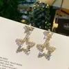 Pendientes de Rebaja [50 centavos el par] Pendientes de Tachuela Incrustados de Diamantes Estilo Coreano Simples Versátiles Pendientes de Corazón Flor
