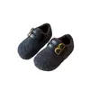 Zapatos de Peluche tipo Birkenstock para Niñas 2026 Nuevos Zapatos Cálidos de Peluche para Niños Gamuza de Vaca Velcro Versátiles Zapatos de Algodón