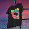 Camiseta de Manga Corta para Mujer 2025 Primavera y Verano Comercio Exterior Día de San Valentín Nueva Pareja Estampado de Calavera Holgada Talla Grande Top de Cuello Redondo