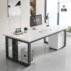 Escritorio de oficina moderno minimalista, escritorio para jefe, escritorio para gerente, escritorio para computadora, juego de escritorio y silla para personal de una persona