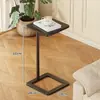 Mesa Lateral de Pie con Estante de Almacenamiento para Apartamentos de Renta, Mesa Pequeña Estrecha, Estante de Almacenamiento para Artículos de Limpieza del Baño, Mesa Pequeña Portátil para Baño