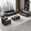 Sofá de Escritório Recepção Moderno Simples Negociação Individual Três Pessoas Conjunto Combinado de Sofá de Escritório com Mesa de Centro