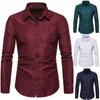 Camisa de manga larga estampada y ajustada para hombre (Amazon 2020), nueva, de talla grande, informal, a la moda, básica
