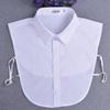 Gola Falsa Decorativa Feminina Outono Inverno Camisa Falsa para Vestido Masculino Suéter Artefato Versátil Preto e Branco Azul Cor Sólida Algodão