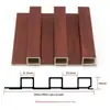 Decoração Interior em PVC Eco-Madeira Placa Concavo-Convexa Parede de Fundo de TV da Moda Painel de Parede Grelha de Plástico de Fibra de Madeira de Bambu