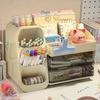Caixa de Armazenamento de Material Escolar de Grande Capacidade para Meninos Penholder Estudante Artefato de Organização de Mesa para Meninas Caneta Inclinada para Estudo Infantil