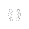 Pendientes Simples de Estrella de Plata Pura S999 para Mujer, Diseño de Nicho, Pendientes de Estrella de Cinco Puntas Brillantes de Alta Gama, Accesorios para Viajar al Trabajo