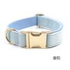 Collar para mascotas de terciopelo azul cielo estilo INS Europa y Estados Unidos hebilla dorada de alta gama collar para perro en stock venta al por mayor personalización DIY collar para perro