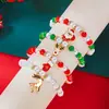 Venta Directa de Fábrica Pulsera de Navidad Dibujos Animados Rojo y Verde Color Contrastante Árbol de Navidad Muñeco de Nieve Copo de Nieve Colgante Pulsera Set de Regalo