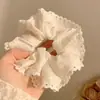 Anillo para el cabello de raya de cabeza de bola de intestino grueso Celebrante de Internet 2025 Nuevo estilo Cuerda para el cabello de coleta alta Cinta para el cabello para mujer Tocado Cuerda para el cabello