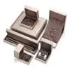 Caja de Joyería de Cuero PU Cepillado, Caja para Anillos, Caja para Collares, Caja para Joyería de Aretes, Caja para Conjunto de Joyería de Collares y Pulseras, Lujo Ligero
