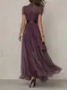 Primavera 2026 Nuevo Vestido Elegante con Cuello en V, Cintura ceñida y Volantes, Vestido Estampado de Moda para Mujer Transfronterizo de Amazon