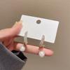 Pendientes de perlas Dongdaemun de Corea del Sur para mujer, pendientes de plata S925 con microincrustaciones de circonita, dos pendientes, joyería para las orejas para mujer