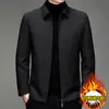 Chaqueta de plumas para hombres de mediana edad, estilo papá, cálida, con forro desmontable, ropa exterior a prueba de frío de invierno