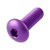 Parafusos de cabeça cilíndrica com sextavado interno de liga de alumínio 7075, anodizados na cor roxa, com cabeça escareada, disponíveis nos tamanhos M3, M5 e M6