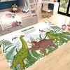 Alfombra de Dinosaurio de Dibujos Animados de Terciopelo de Cristal, Linda Alfombra para Gatear para Habitación Infantil y Dormitorio, Alfombra de Piso Antideslizante y Resistente a Manchas para Sala de Estar y Mesita de Noche
