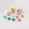 Joyería para Uñas Plumeria Flor de Cinco Pétalos de Resina Estereoscópica Flor Blanca Pequeña Girasol Diamante para Uñas Accesorios para Uñas Portátiles DIY