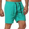 Calças de banho casuais masculinas curtas de verão, shorts de secagem rápida, calças de praia, calças de cor sólida