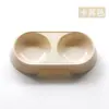 Tazón ovalado de paja de trigo para mascotas de doble compartimento, para utensilios de alimentación de gatos y perros, tazón de doble propósito para arroz, suministros para mascotas