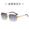 Nuevas Gafas de Sol de Moda de Corte Cuadrado para Hombres y Mujeres, Gafas de Sol de Metal con Patillas Retorcidas, Gafas de Sol Sin Montura, Gafas de Sol al por Mayor