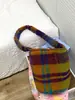 Bolsa Bucket Retrô de Inverno 2024 Bolsa de Ombro Imitação de Caxemira Padrão de Leopardo Padrão de Bolinhas Bolsa Transversal de Pelúcia Bolsa de Tecido