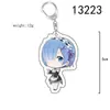 Anime Re:Zero - Começando a Vida em Outro Mundo Mercadoria Pingente Pequeno Chaveiro Acrílico Pingente Rem Ram