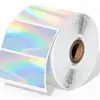Etiqueta adhesiva térmica láser de venta al por mayor transfronteriza redonda cuadrada imprimible impermeable etiqueta adhesiva térmica adhesivo