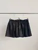 ICCIICC Otoño Nueva Moda Pantalones Acampanados Cropped con Cintura Elástica Piel Sintética Pantalones Casuales 1343