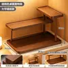 Novo porta-chaves de entrada estilo chinês, organizador de mesa para itens pequenos, bandeja de armazenamento para óculos, prateleira com gancho de madeira maciça