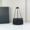 Bolso de Cadena Acolchado Cf25 Estilo Canal de Suministro Transfronterizo Europeo y Americano para Mujer, Bolso Clásico de Hombro Cruzado de Piel de Cordero a la Moda