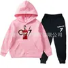 Conjunto de Duas Peças de Moletom de Veludo e Calça de Moletom Infantil para Meninos e Meninas, Cor Lisa Estampada, Nova Coleção Primavera e Outono, Estilo Americano