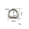 Ventas directas de fábrica hebilla en forma de D accesorios de hardware para maletas hebilla metálica semicircular en forma de D en stock venta al por mayor hebilla en forma de D de aleación transfronteriza