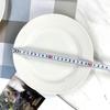 Venta al por mayor de fábrica plato plano de cerámica de 8 pulgadas con patrón de líneas porcelana blanca pura para hotel porcelana blanca simple hogar tienda de dos dólares regalo