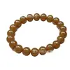 Pulsera de Material de Azúcar de Jade Dorado Natural Color Caramelo Joyería de Mano Cadena de Cuentas Pulsera de Jade de Azúcar Amarillo Cuentas Redondas Venta al por Mayor Promoción Regalos