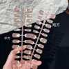 Parche de Uña Francesa Bordes Melocotón Blanco Usable Uña Postiza Producto Terminado con Manicura Versátil de Nuevo Estilo