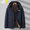 Comércio Exterior Europeu e Americano Mais Vendido Veludo Espessado Comprimento Médio Roupas de Inverno Estilo Pai para Meia-Idade e Idosos Novo Casaco de Algodão Quente de Inverno
