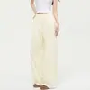Pantalones Rosados de Pierna Ancha Ajustados para Mujer Verano 2026, Pantalones Casuales Delgados Sueltos de Seda de Hielo, Pantalones Largos de Tencel y Algodón de Cintura Alta