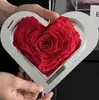 Regalo de San Valentín Espejo Forma de Corazón Rosa Preservada que Conmueve Corazón Caja de Regalo para Novia Mejor Amiga Cumpleaños