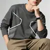 Nueva camiseta de manga larga para hombre 2026, top elástico de primavera y otoño, capa base holgada de peso pesado, camisa de manga corta para hombre