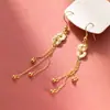 Plata de Ley S925 Nalan Exquisito Minimalista Estilo Ins Nicho Diseño Moneda de Cobre Cristal de Hielo Borla Gancho para Oreja M07506