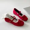 Zapatos Planos Bajos Retro Franceses de Moda para Mujer Primavera 2026 Nuevo Estilo con Faldas Aumento Oculto de Altura Zapatos Mary Jane
