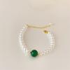 Pulseira de contas de ágata estilo socialite casual, versátil, elegante, luxo leve, pulseira de alta qualidade, pulseira de nicho