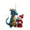 Decoración Navideña Nueva Transfronteriza de Amazon Dragón Navideño Santa Claus Colgante Plano Acrílico Decoración Navideña