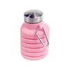 Tetera plegable redonda de silicona resistente a altas temperaturas, Taza de agua para deportes de ciclismo al aire libre, Tabla de hielo retráctil portátil