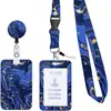 Lanyard con hebilla retráctil de aleación, portatarjetas de identificación UV, juego combinado de plástico de resina impreso a color, transferencia térmica