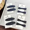 Grampo de Cabelo Jeans com Bolinhas Laço Grampo Bico de Pato Clip BB Clip para Franja Moda Versátil Acessórios de Cabelo Headwear Feminino Atacado