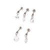 Pendientes de Aleación de Titanio F136 Bala Rosca Zircón Blanco 5A Colgante Pequeño Clavo para Hueso de la Oreja Pendientes de Cartílago Pequeños
