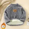 Tops Calientes para Niños con Terciopelo y Acolchado para Niños y Niñas, Sudaderas de Terciopelo de Invierno, Cuello Alto Ropa Base Caliente de Otoño e Invierno para Bebés