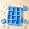 Nuevo molde de silicona cuadrado hecho a mano con patrón de cuero transfronterizo de 12 cavidades, molde para bandejas de hielo para pasteles, máquina para hacer cubitos de hielo