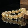 Pulsera de Citrino Cristal Cabello Dorado Brasileño Cuentas de un Círculo Pulsera para Hombre y Mujer Grado Coleccionable Cuerda de Cuentas de Cristal